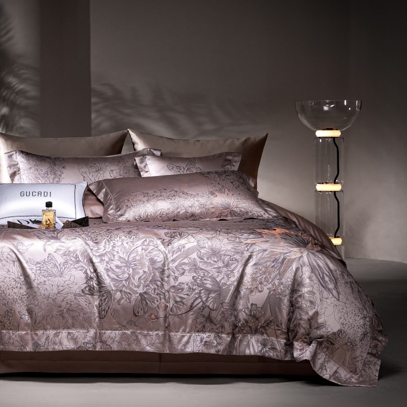 Premium coklat Jacquard mewah  - Home Textiles Premium ulasan dan harga